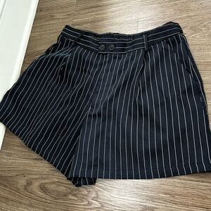 Navy Pinstripe Shorts